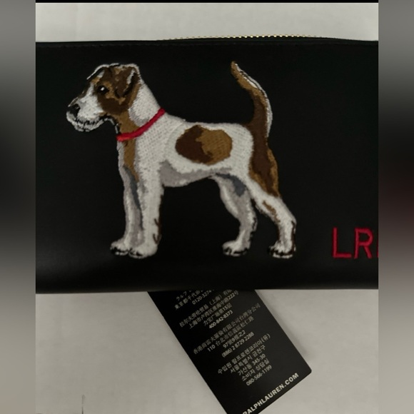 🥰 NWT Lauren Ralph Lauren Embroidered Leather Continental Wallet Price Firm - Picture 3 of 5